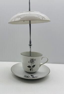 Vintage Teacup Bird Feeder Handmade Garden Decor